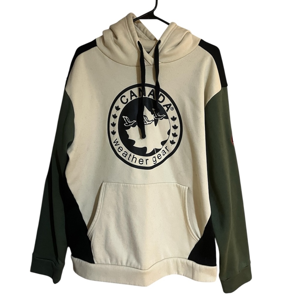 Canada Weather Gear Colour Block Chest Logo Hoodie - Beige